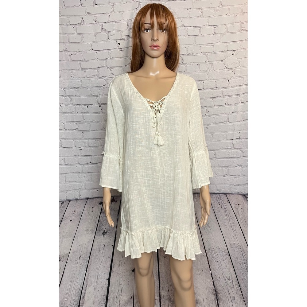 NWT New Z&L Europe Boho With Tassels and Ostrich Feathers Dress Size L